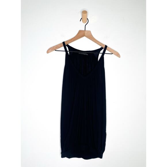Club Monaco Black Bubble Tank Top XS Sleeveless V Neck Casual Minimalist Blouse - Picture 1 of 6